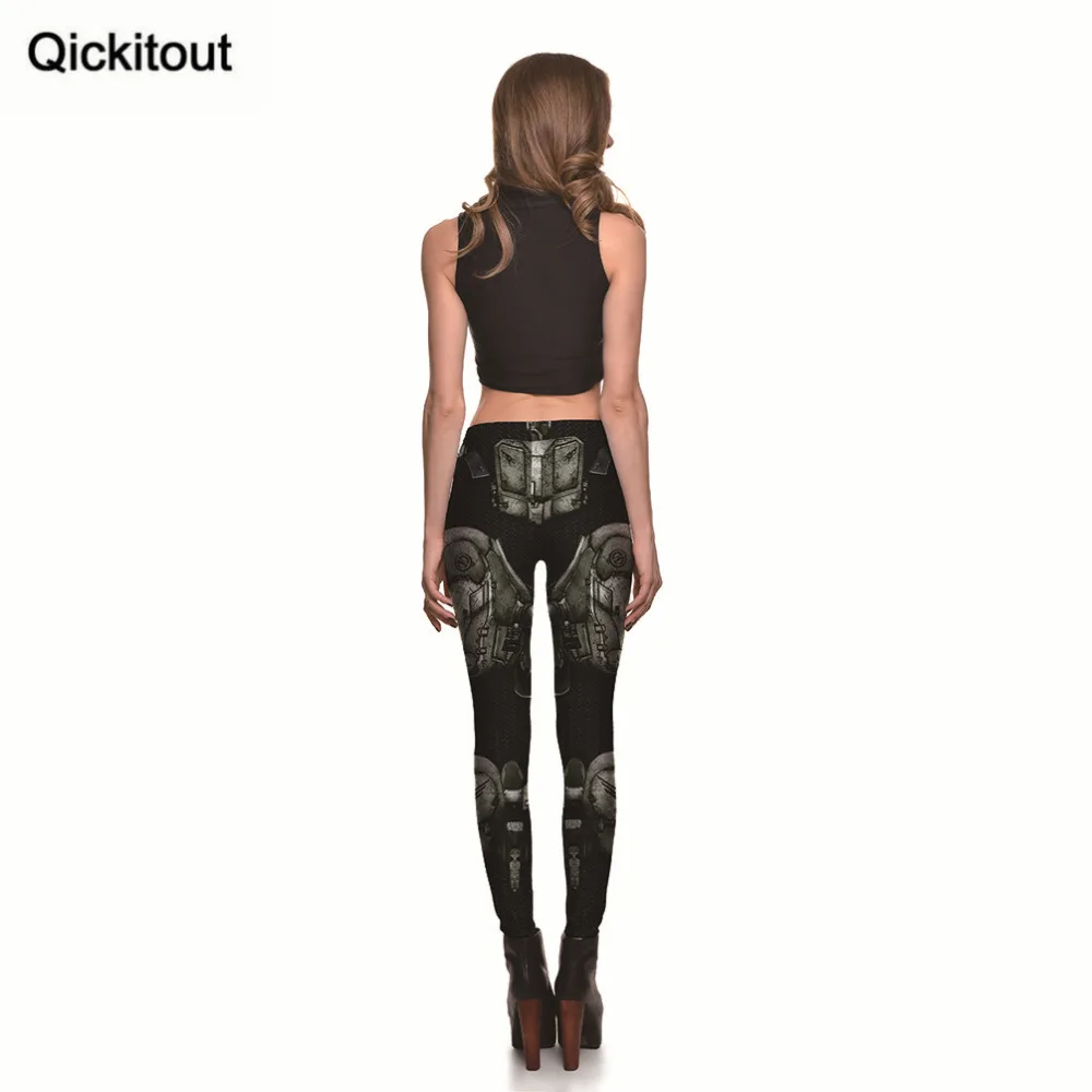 Qickitout Leggings Fashion Armor Robot Animation Women's Machine Digital Print Pants Trousers Stretch WHOLESALES | Женская одежда