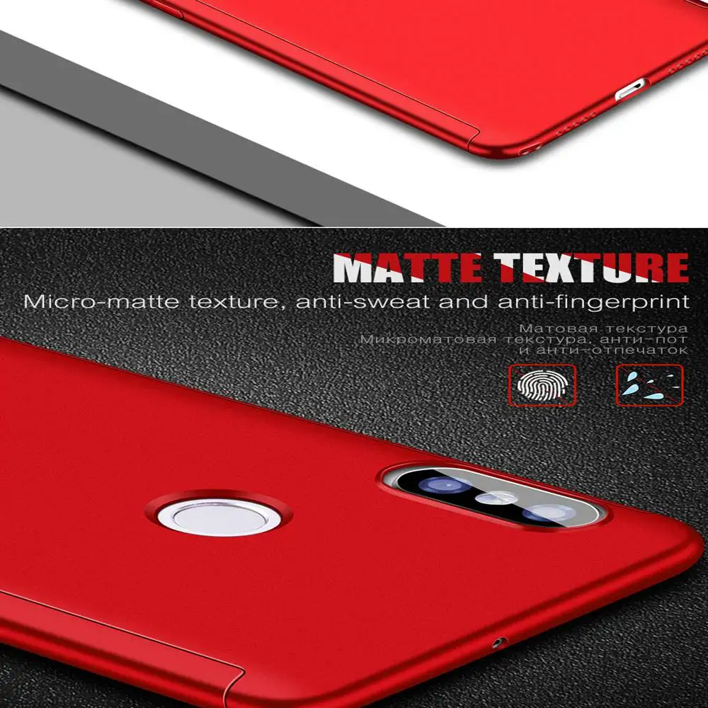 Full Protect Phone Case For Xiaomi Redmi Note 7 6 Pro Tempered Film Cover 4X 5A 5 6A Coverage PC Capa |