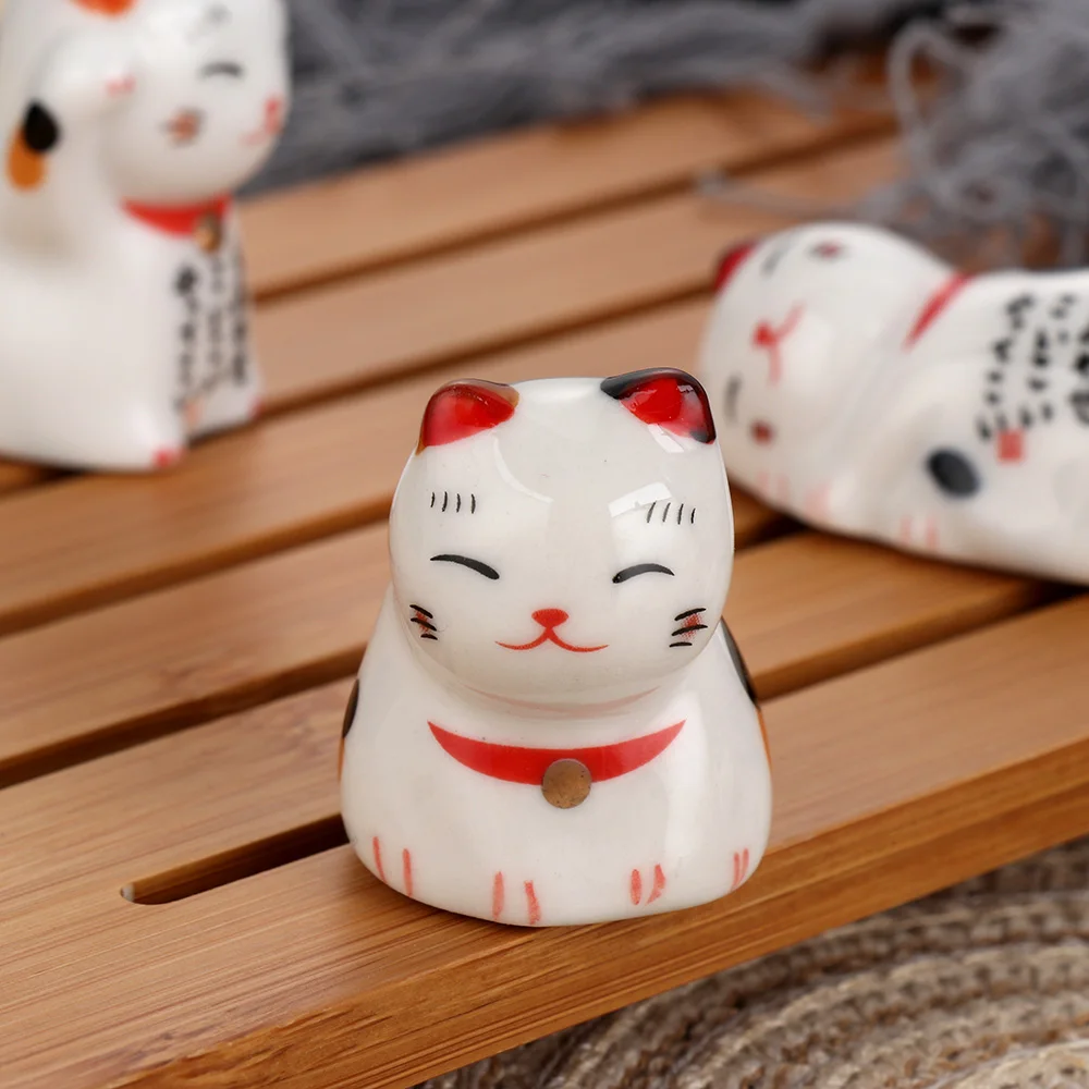 1 шт., креативные японские палочки для еды Lucky Cat, держатель, Керамическая Подставка для столовых приборов, ложка, вилка, нож для отдыха дома, отеля, наборы посуды