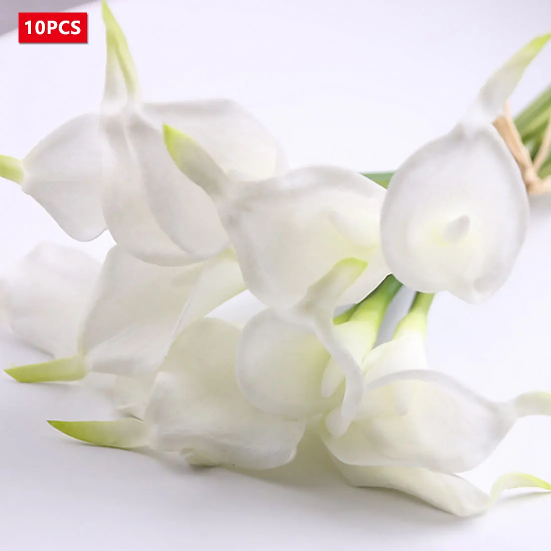 5 10 30 голов Калла Лилия Искусственный Свадебный букет голова Латекс Настоящее прикосновение искусственный цветок Свадебные украшения - Цвет: White 5pcs