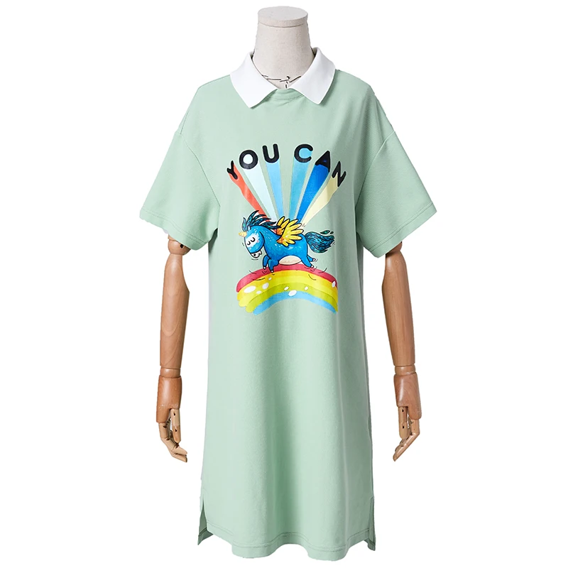 Женское платье футболка с коротким рукавом ARTKA Повседневное отложным воротником