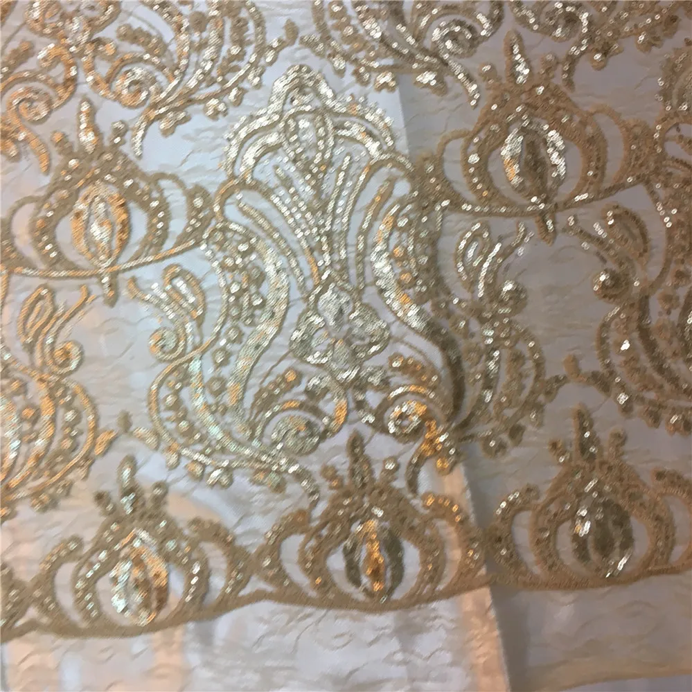 Персиковое Африканское гипюровое кружево с блестками новейшая французская