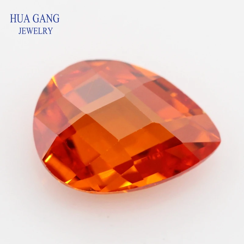 

Orange CZ Stone Pear Shape Double CheckerBoard Synthetic Gems Cubic Zirconia For Jewelry 3x5~13x18mm Wholesale Free Shipping