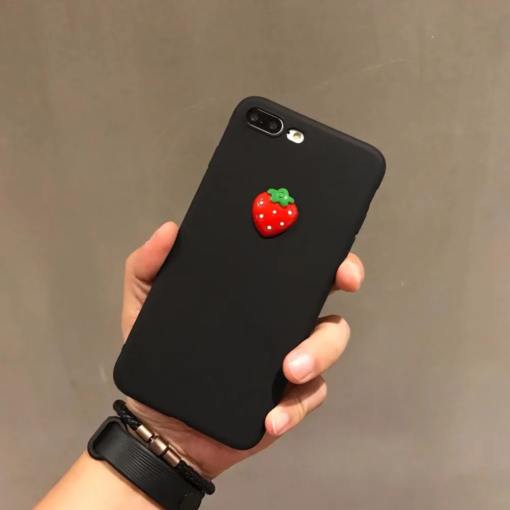 Для Iphone 7 чехол Новая мода ручной Прекрасный Cherry Черный силиконовый для plus
