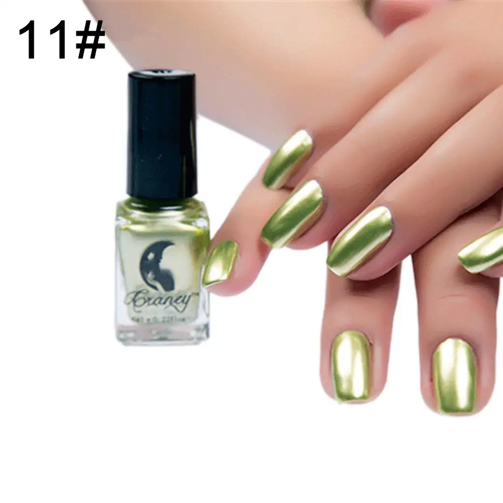 Glitter Metallic Nail Polish Mirror Effect Chrome Varnish Lacquer Manicure Mental Flash Base Art Solid Color Glue | Красота и