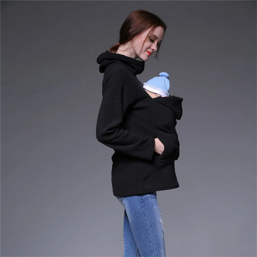Pullover High-necked Maternity Baby Carrier Jacket Kangaroo Clothing For Pregnant Mom Hoodie Four Colors |