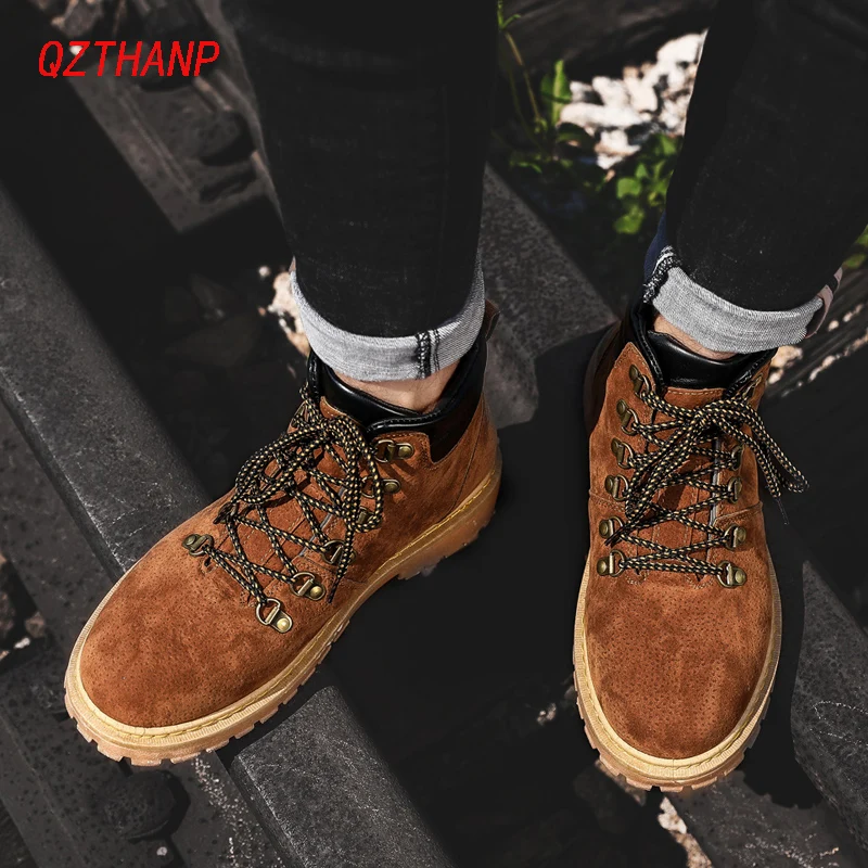 Новое поступление Сезон Зима Мужские ботинки на шнуровке повседневная обувь