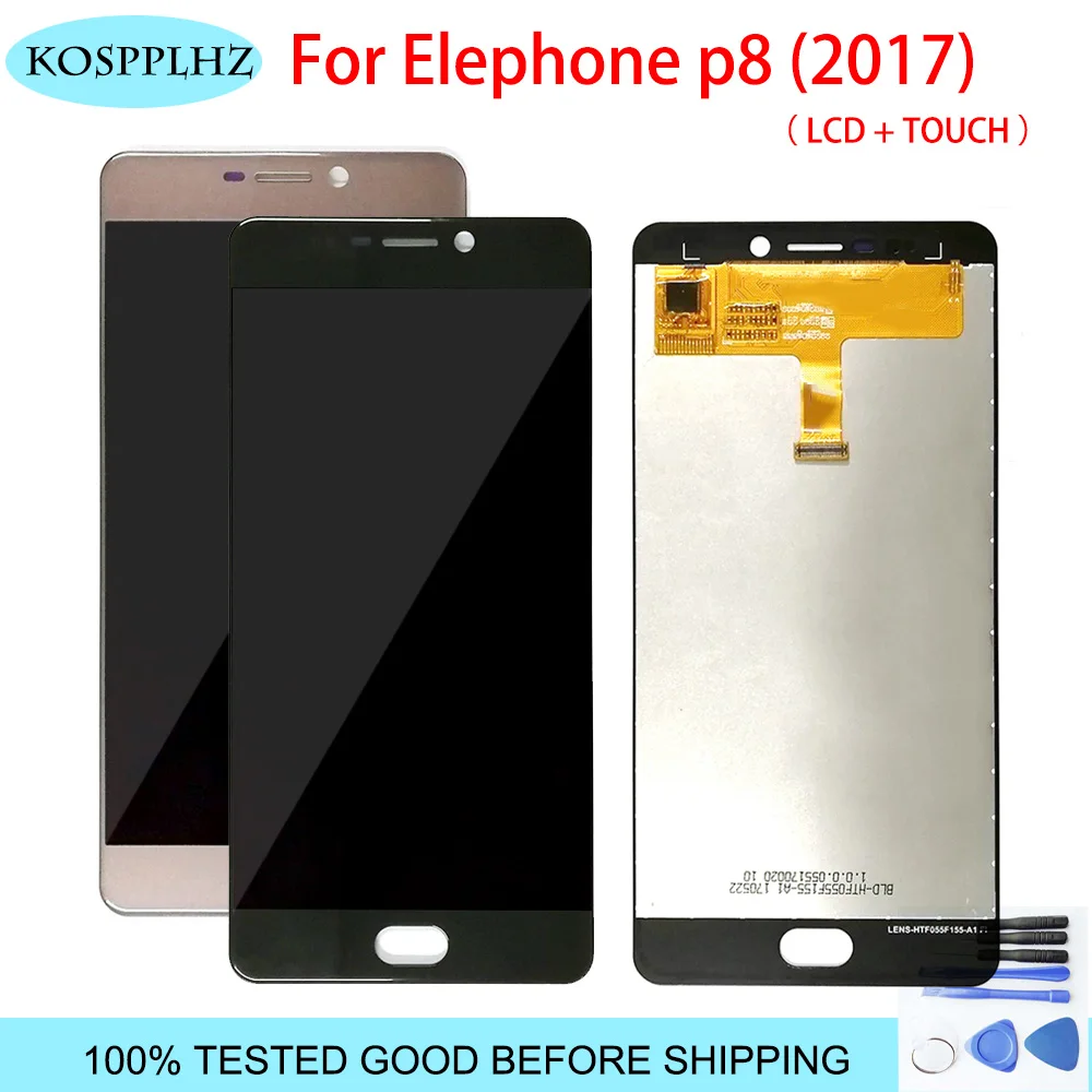 5,5 ''черный для Elephone P8 Полный ЖК-дисплей+ кодирующий преобразователь сенсорного экрана в сборе протестированный для Elephone P8