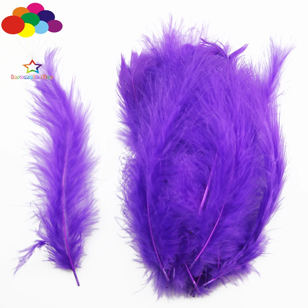 purple Розовый Красный Макарон цвет индейки перья 100 шт Diy Пух импортный для волнового шара Подарочная коробка Ловец снов материал - Цвет: purple