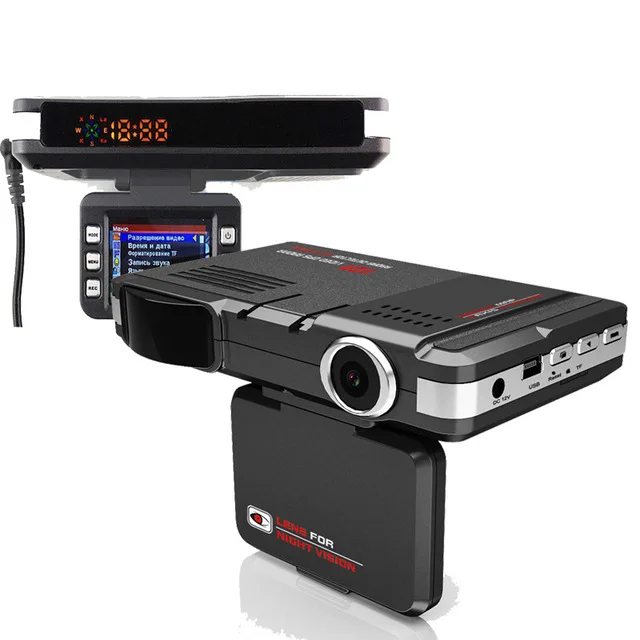 

Автомобильный видеорегистратор STR8500 3 в 1, антирадар, русская версия, HD 720P угол 140 градусов Встроенный GPS-Регистратор