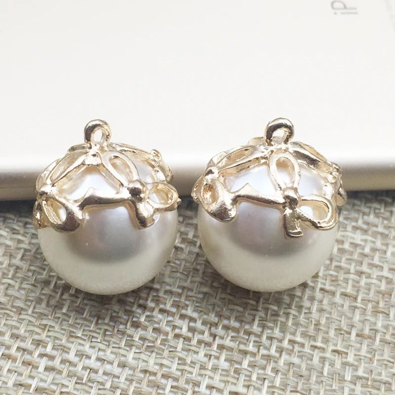 50pcs Pearl Pendant Strass Charms Wedding Brides Hair Clips Accessories Necklace Bracelet Floating Enamel Jewelry Drilling Decor | Дом и сад