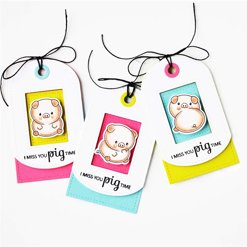 YaMinSanNiODie Cute Pig Animal Metal с прозрачной печатью DIY декоративное рельефное тиснение для