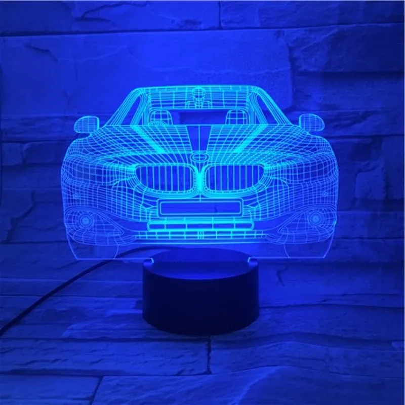 Новинка ночник лимузин автомобиль 3D лампа Светодиодная многоцветная вспышка