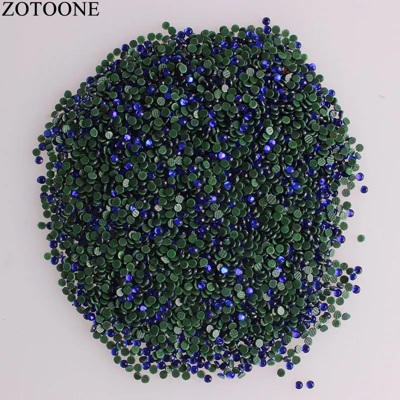 DarkBlue ZOTOONE 1440 шт SS16 хрустальные AB Стразы 2 мм термоклеящиеся Стразы для свадебного платья для самостоятельной сборки Стразы с плоской задней поверхностью для одежды - Цвет: DarkBlue