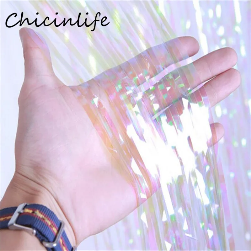 Chicinlife Радуга струящиеся занавески Baby Shower металлическая бахрома из фольги Свадебный декор вечерние фоновая фотография украшения Supplie