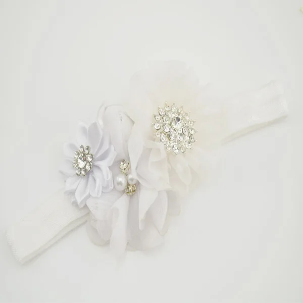 Children chiffon flower rose belt baby alloy CZ buckle with headdress wholesale | Украшения и аксессуары