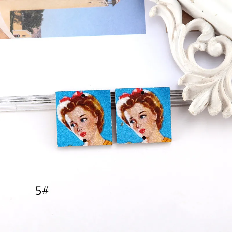5-two holes 5 шт., винтажные деревянные серьги Ренессанса, соединители, ювелирные изделия, подвески, браслет, ожерелье, брелок, сделай сам, подвеска, аксессуар C323 - Окраска металла: 5-two holes