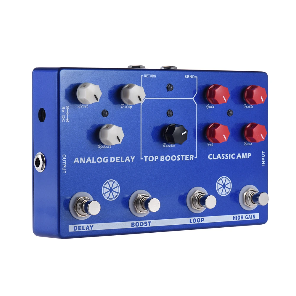 

SOACH high quality Multi-effects 4-in-1 Guitar TONE MAKESTATON Effect Pedal Processor AMP, BOOST ,LOOP, Delay FX LOOP EQ