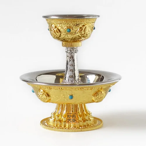 Silver Cup Чашка буддизма из нержавеющей стали, Тантрический обряд, чашка-хранитель, украшение для офиса, дома, стола - Цвет: Silver Cup