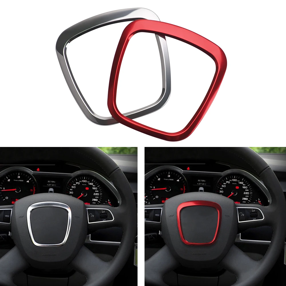 3D Metal Sticker Steering Wheel Ring Cover For Audi A1 A3 A4 A6 C6 B6 A7 Q5 Q7 TT Stickers | Автомобили и мотоциклы