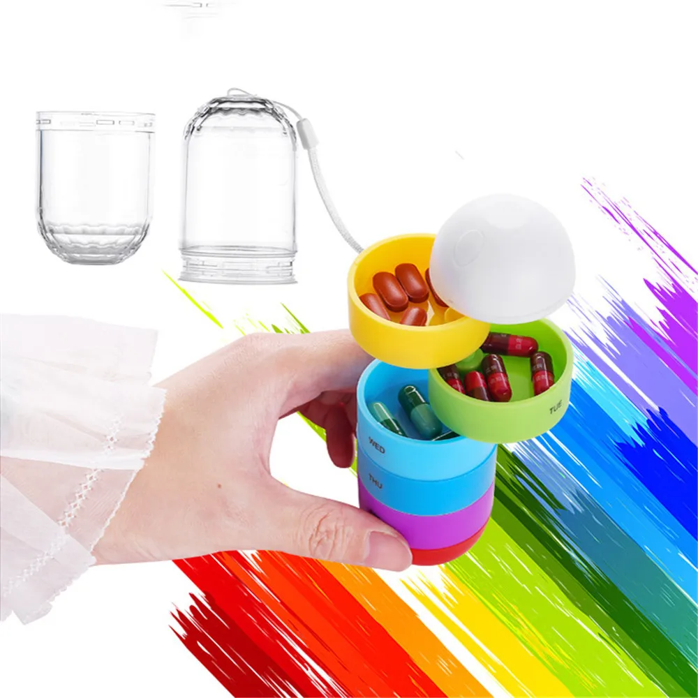 LurakaStorage BoxPortable Weekly Pill Organizer Travel Storage Box чехол дропшиппинг 19Mar 7 | Дом и сад