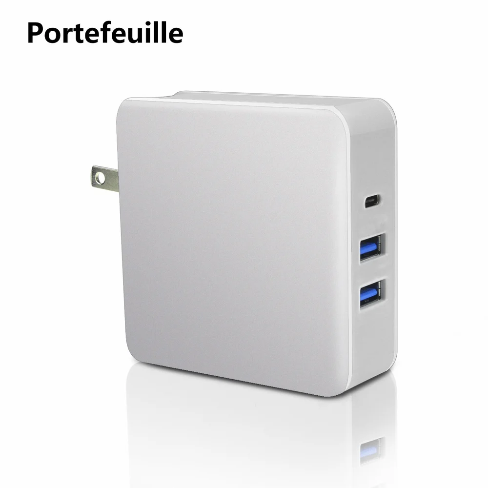 Portefeuille Универсальное зарядное устройство 65 Вт USB PD питание для дома настенное