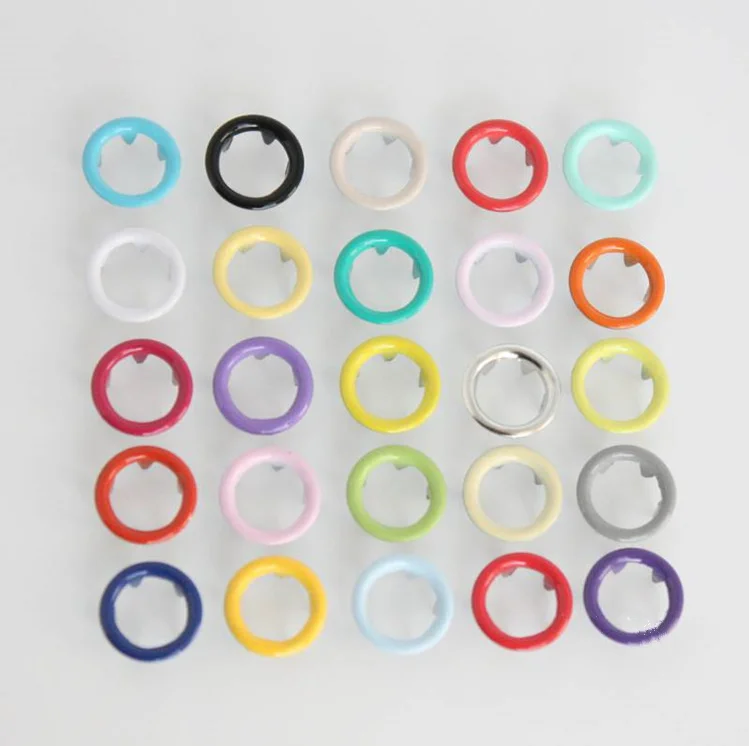 

100sets Metal snap buttons 4 part buttons 9.5mm multicolor 25 colors hollow prong snap buttons fastenerd for baby clothes FP-051