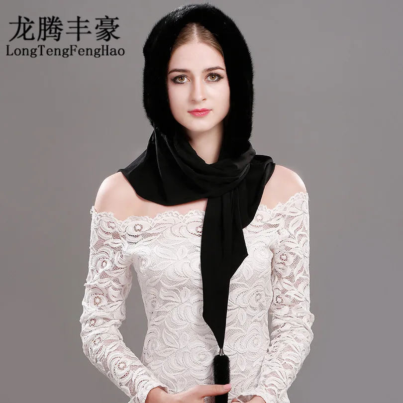 Рисунок 6 - Теплая зимняя норковая шапка с шарфом