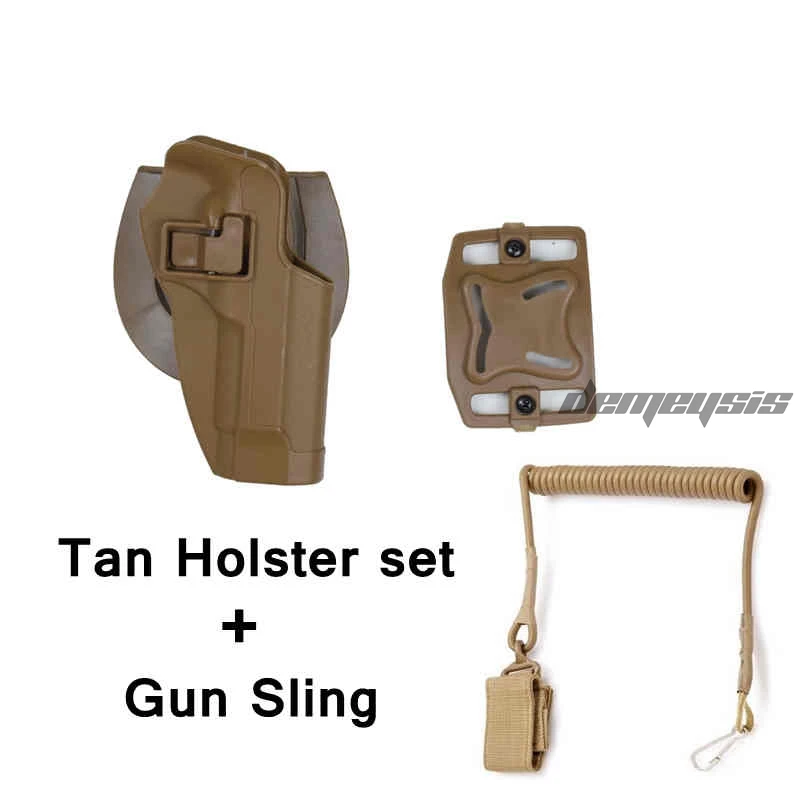 add sling tan Тактический Пистолет Кобура пистолет правая рука ремень кобура Beretta 92 96 M9 - Цвет: add sling tan
