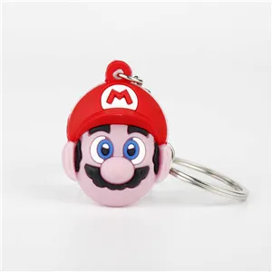 RED Мультфильм Super Mario Bros фигурки игрушки брелок нарио Луиджи, гриб знак вопросов кулон брелок кольцо косплей Chaveries - Цвет: RED