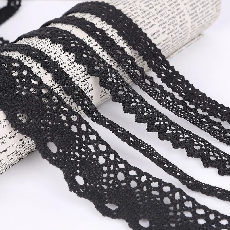 5yards/lot 10mm Black Lace Fabric Trim Ribbon DIY Garment Hair Accessories Embroidered | Дом и сад