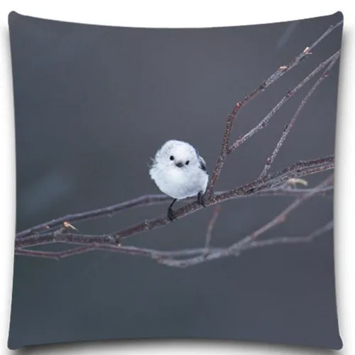 Милая птица на бревне 2D принт креативный наволочка квадратный хлопок полиэстер 5