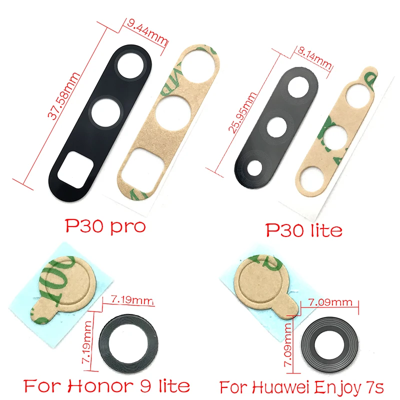 50Pcs/Lot Rear Back Camera Glass Lens Cover with Ahesive Sticker For Huawei Honor 10 10i P30 Pro Lite | Мобильные телефоны и
