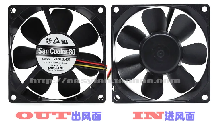 Новый SANYO DENKI SAN ACE 8025 12V 0.24A 9A0812E401 двойной шарикоподшипник большой объем воздуха