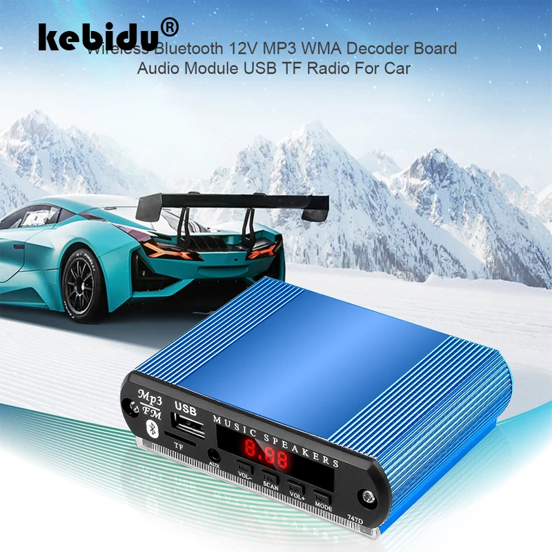 Автомобильный Bluetooth беспроводной MP3-плеер Handsfree с микрофоном Запись TF USB 3 5 мм AUX В 12