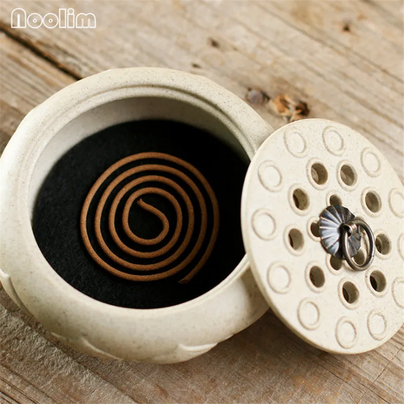 Курильница для благовоний NOOLIM античная сандаловая глина медное кольцо