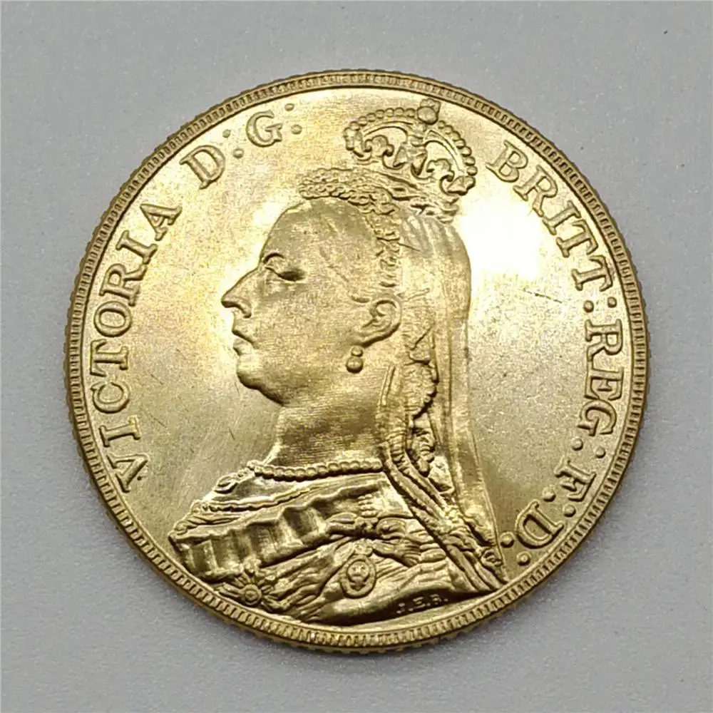 1891 королева Великобритании Виктория золотые монеты рыцарь Посеребренная монета