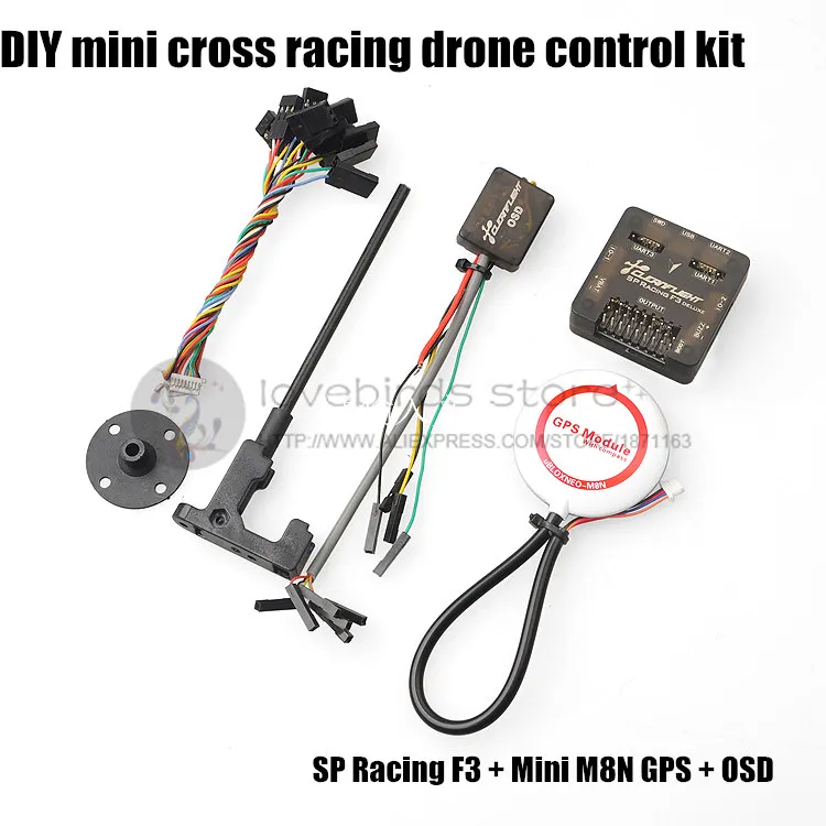 Набор управления полетом мини дрона DIY SP racing F3 + mini M8N GPS CF OSD держатель для