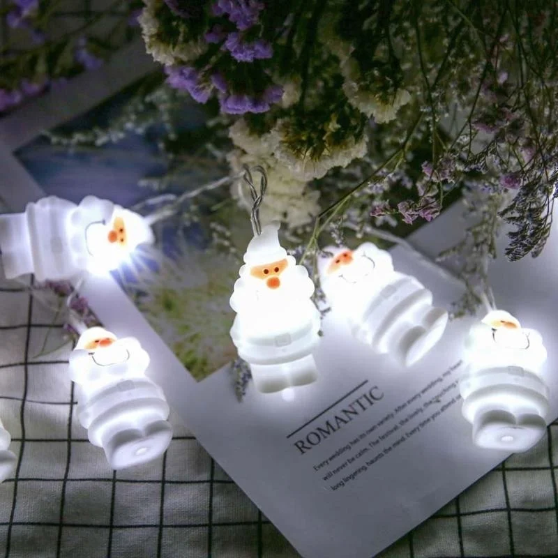 

10 LED Small Snowman String Lights Home Decorative Night Light for Christmas Tree Decor Lamp Wedding Party
