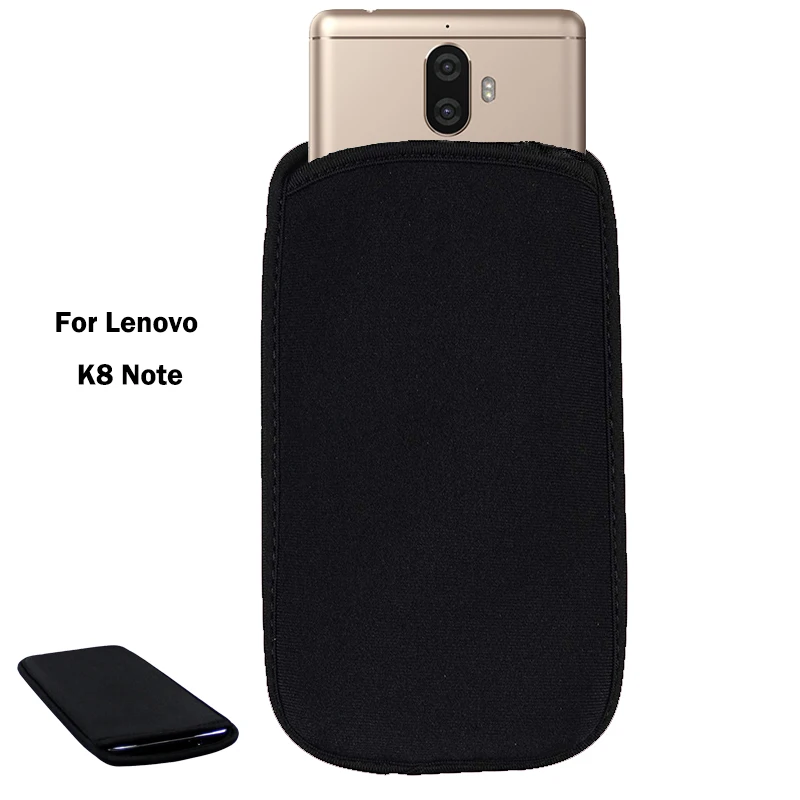 Мягкий гибкий неопреновый защитный черный чехол для Lenovo K8 Note эластичные рукава