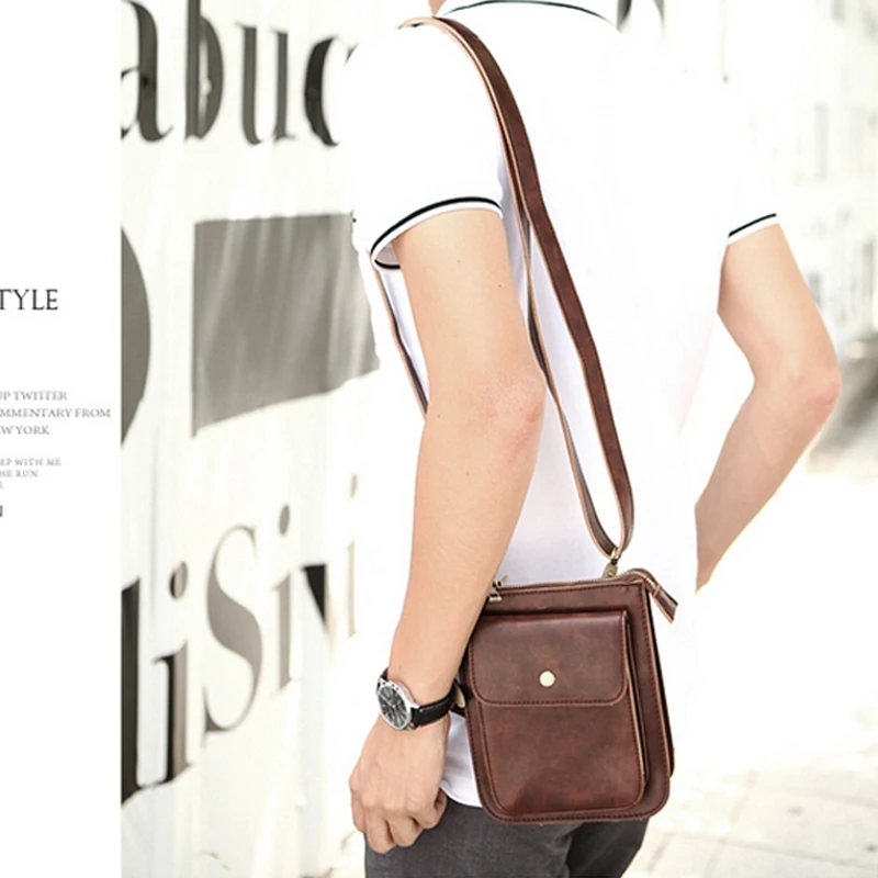 Лидер продаж новые модные кожаные мужские сумки высокого качества маленькая