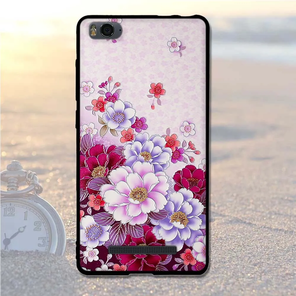 Чехол s с цветочным рисунком для Xiao mi 4c, мягкий резиновый чехол для телефона, чехол для Xiao mi 4i, чехол для Xiao mi 4c mi 4i mi 4C, сумки