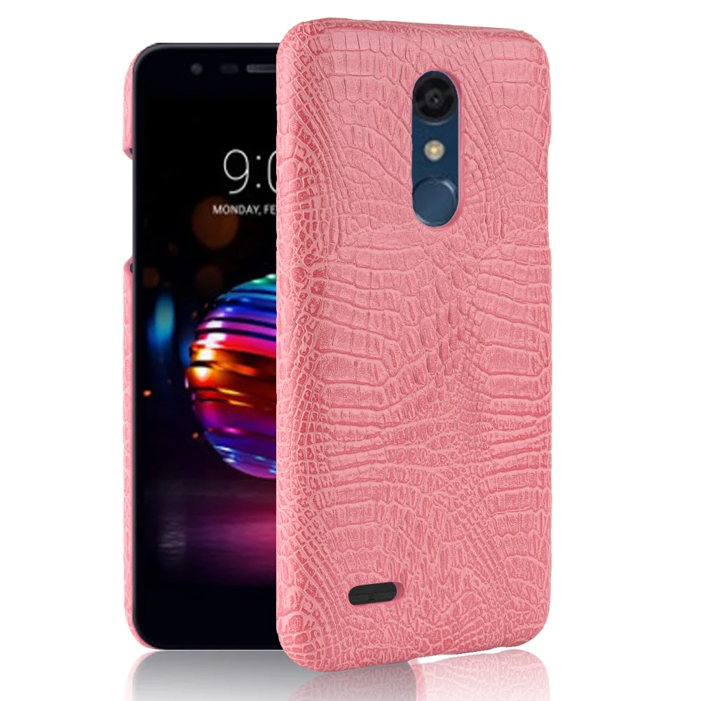 Кожаный чехол для LG K10 2018 роскошная модель крокодиловой кожи противоударный