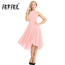 IEFiEL женские элегантные шифоновые платья без рукавов с лямкой на
