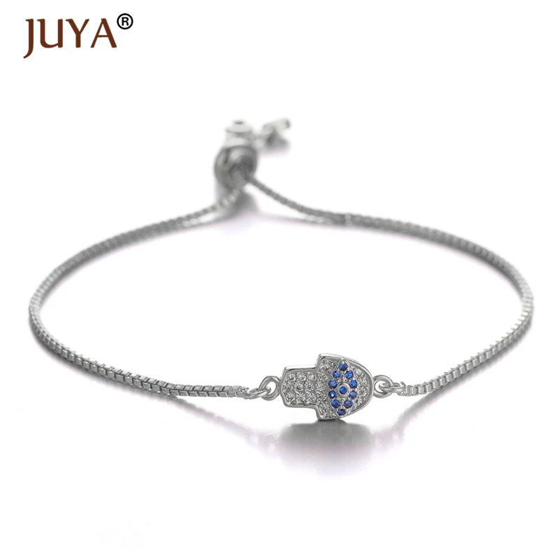 Silver copper zircon bracelet femme latest design 10 styles fashion charms evil eye bracelets for men women armband pulsera - Окраска металла: Silver
