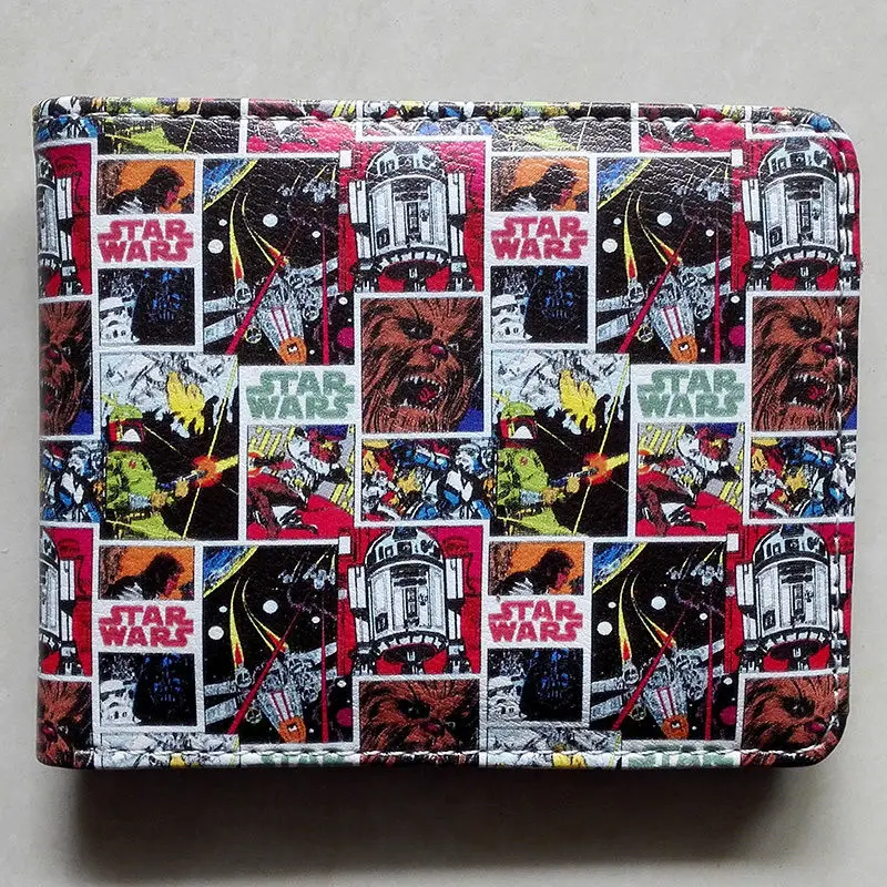 2018 фильма Звездные войны серии логотип кошельки Кошелек мульти Цвет 12 см кожаные