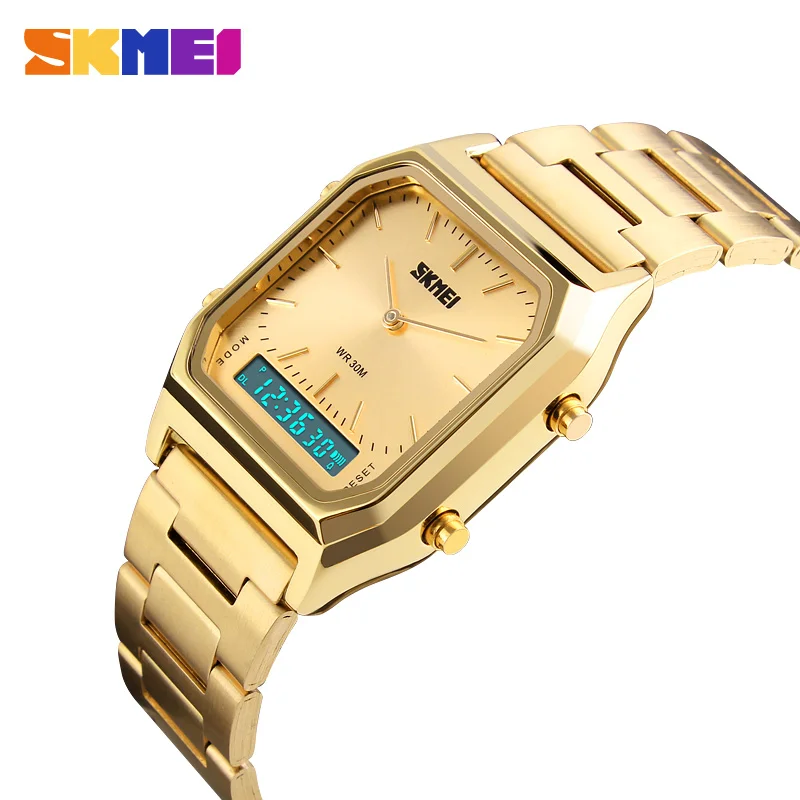 

SKMEI Sports Watches For Men Digital Watch Brand Luxury Chronograph Dual Time LED Clock Gold Man Wristwatch montre homme 1220