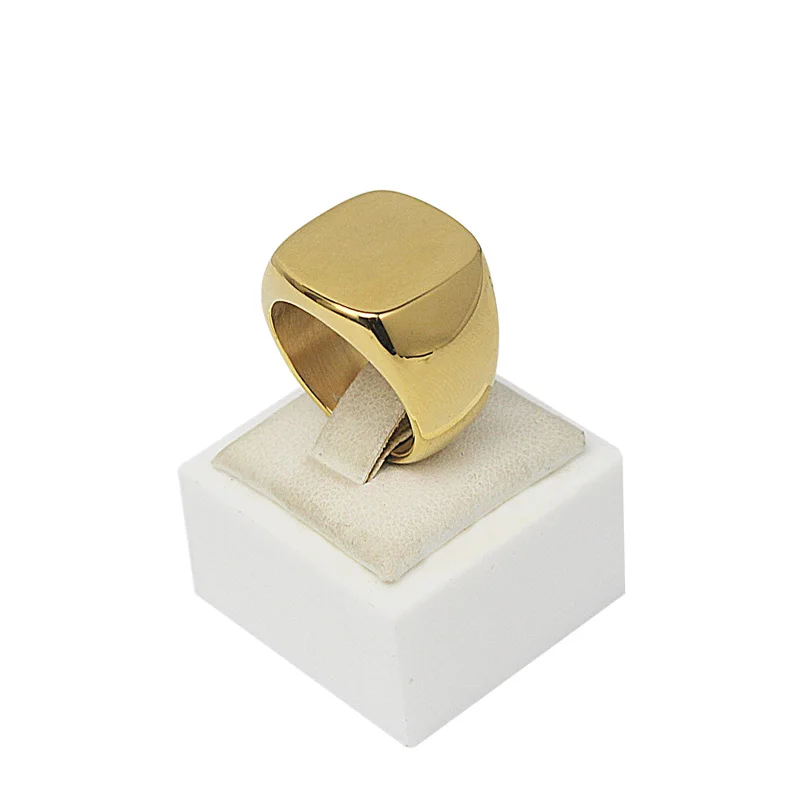 316L Stainless Steel Ring for Men Square Shiny Big Party Jewelry Women Gold or Silver Color Rings R10084|stainless steel ring|ring forrings men |
