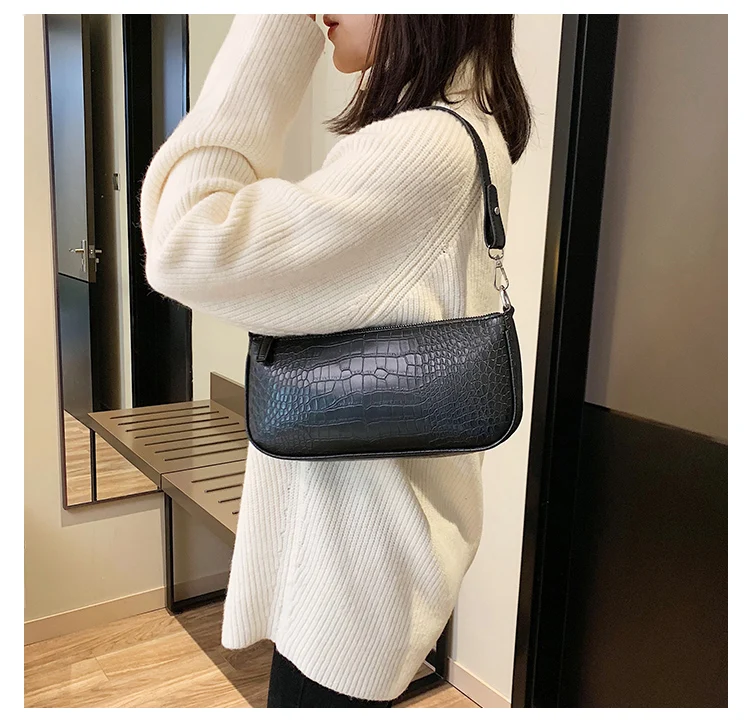 Женские сумки в стиле ретро с узором крокодиловая кожа из искусственной кожи