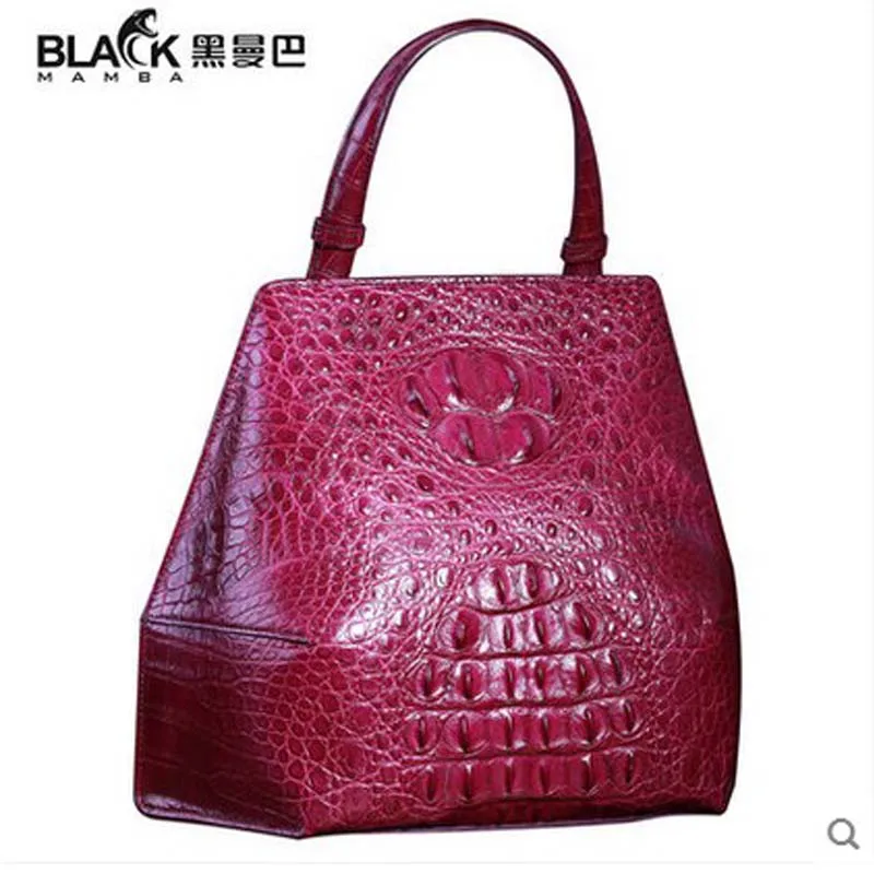 

heimanba crocodile skin women bag female thailand new zipper creative women handbag banquet crocodile skin leather